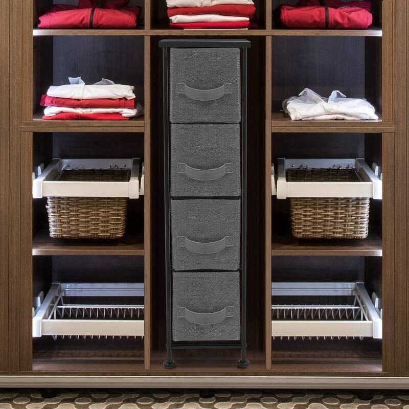 Narrow Dresser Tower with 4 Drawers - Vertical Storage for Bedroom
