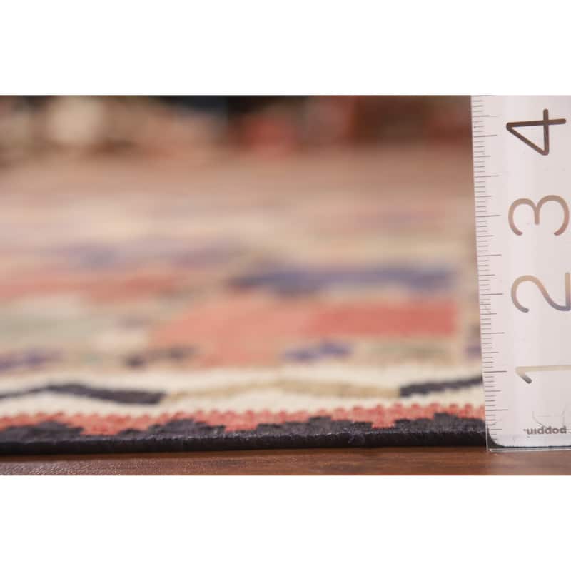 Checkered Kilim Qashqai Persian Vintage Rug Flatweave Wool Carpet - 4'6"x 7'8"