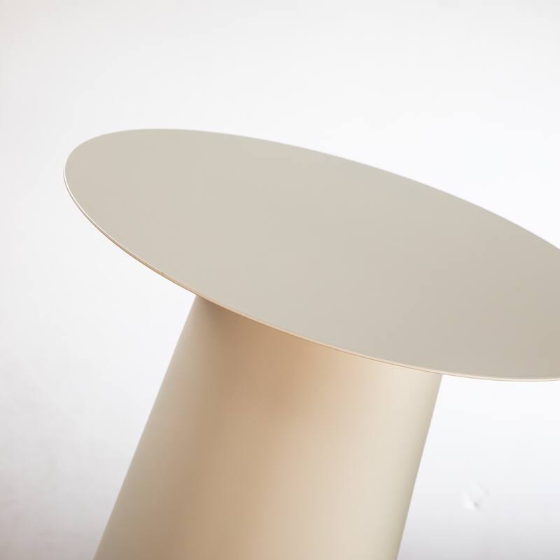 DancyHome Outdoor Mid Century Modern Metal Single Round Coffee Table