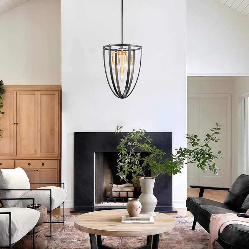 Starsky Farmhouse Industrial 5-Light 12in. Geometric Cone Chandelier