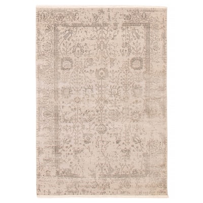 ECARPETGALLERY Hand-knotted Heritage Grey Silk, Wool Rug - 5'7 x 7'11