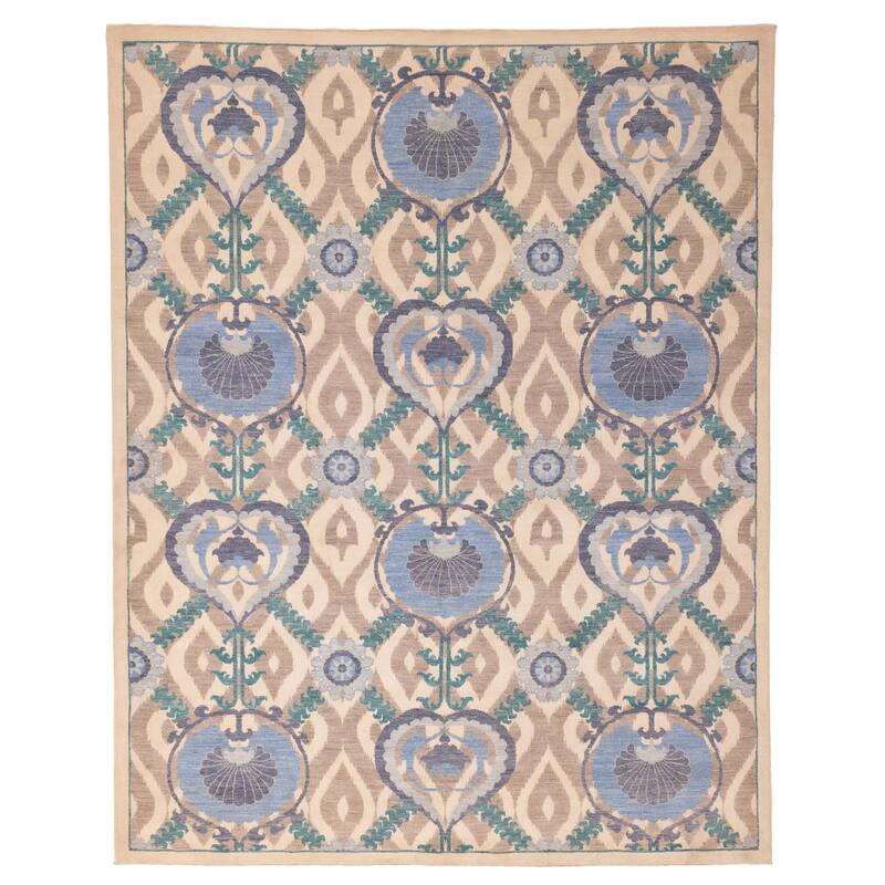 ECARPETGALLERY Hand-knotted Signature Collection Ivory Wool Rug - 8'1 x 10'1