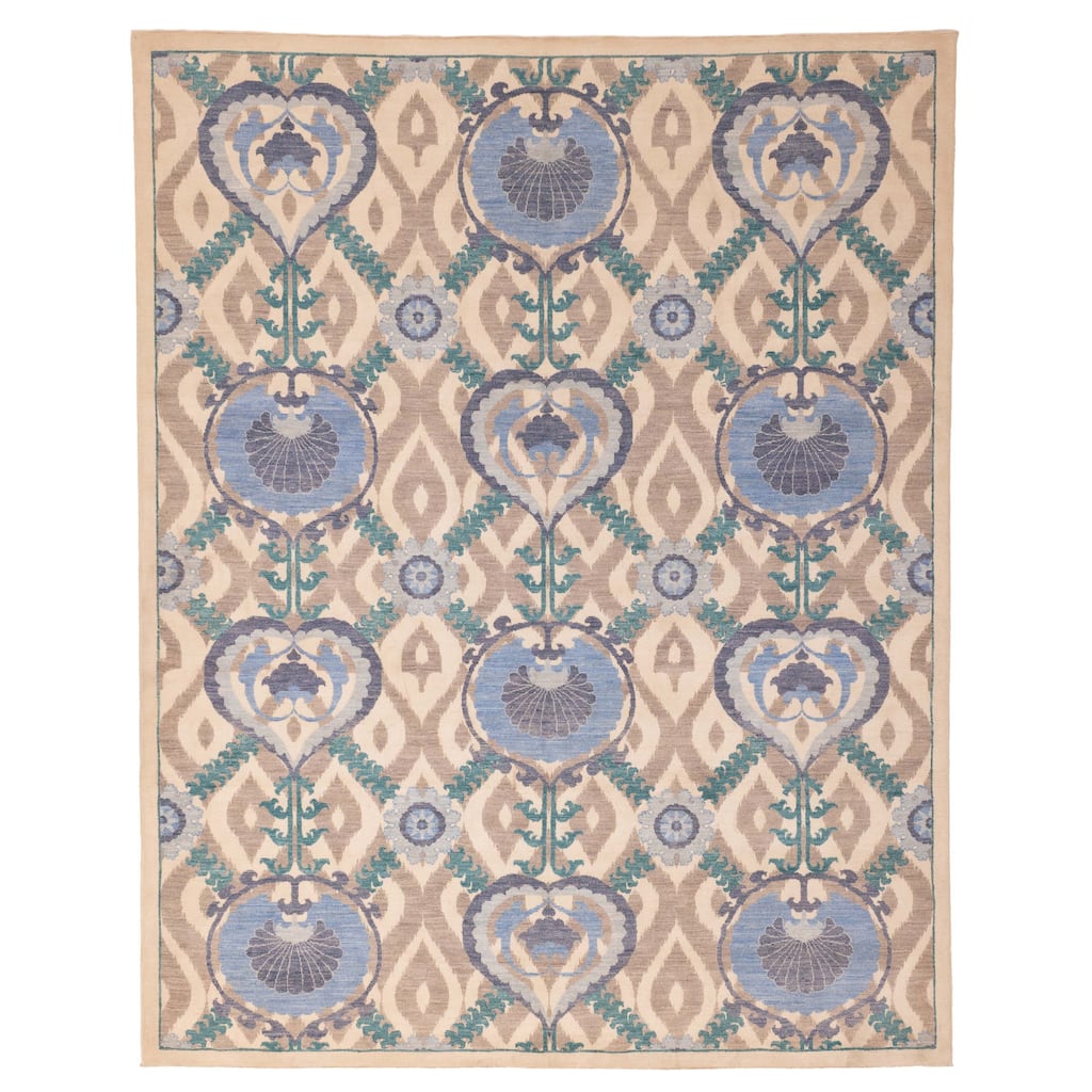 ECARPETGALLERY Hand-knotted Signature Collection Ivory Wool Rug - 8'1 x 10'1