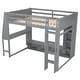 preview thumbnail 4 of 4, Full Size Wood Gaming Loft Bed with Desk, Shelves, LED and a Hanging Clothes Rack