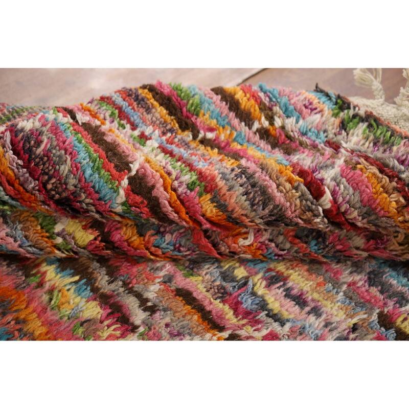 All-Over Trellis Moroccan Area Rug Hand-Knotted Wool Carpet - 5'9" x 10'0"