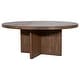 preview thumbnail 37 of 39, Landon Round Reclaimed Pine Natural Finish Dining Table with Cross Base 60-inch - Medium Brown