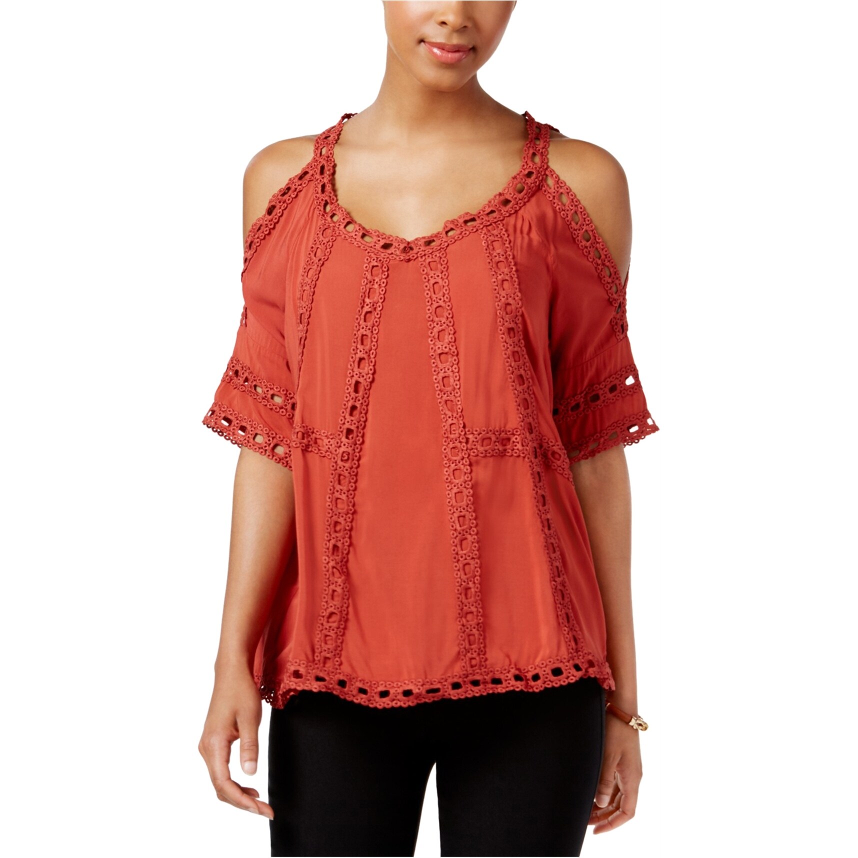 Shop Fever Womens Cold Shoulder Knit Blouse Overstock 29388096