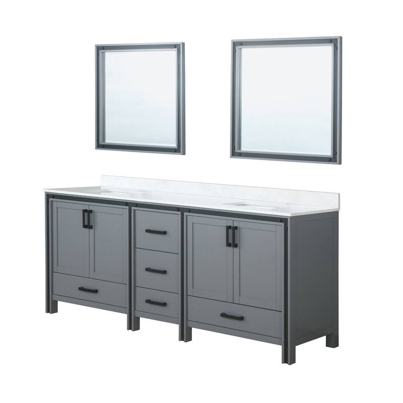 Ziva Bath Vanity, White Quartz Top and Mirrors