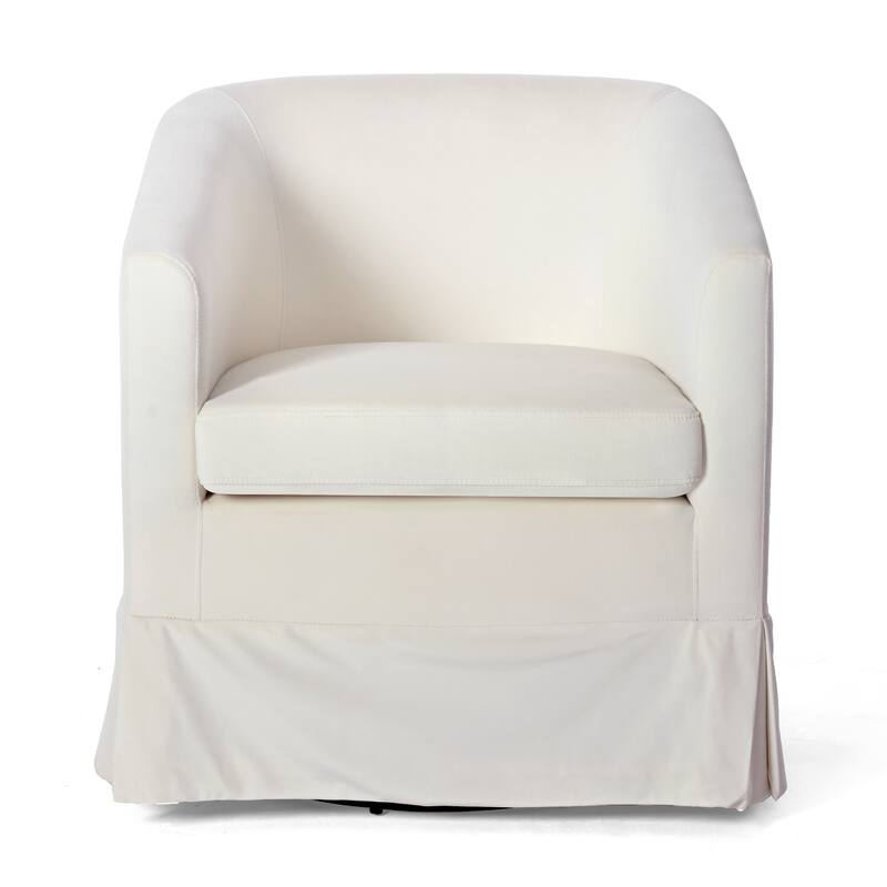 Solid Wood Frame Padded Seat Swivel Chair.
