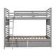 preview thumbnail 46 of 58, Elegant Twin over Twin Wood Bunk Bed with Built-in Ladder and 2 Drawers, Maximized Space, Solid Construction