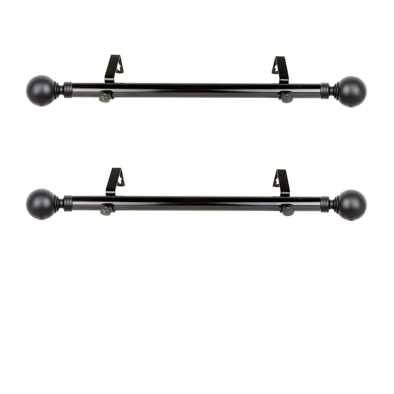 Decorative Curtain Rod Baroque Style Black Adjustable Length 12-20 Inch Window Treatment Rod - 20
