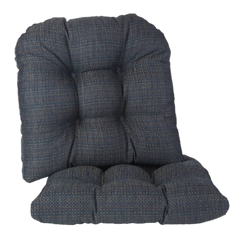 Klear Vu Tyson Extra Large Dining Room Chair Cushion Set (Set of 2) - Navy