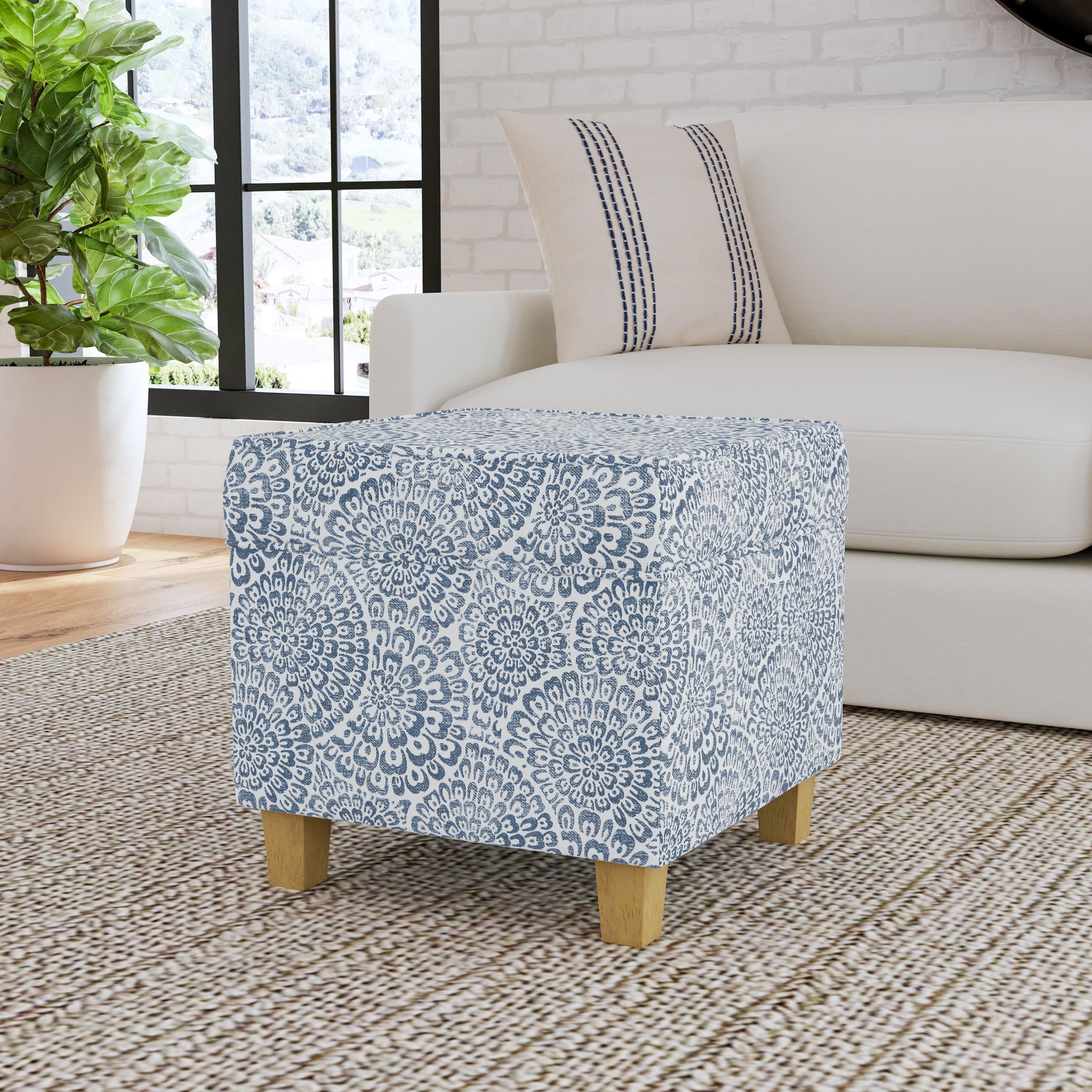Option Blue and Cream Modern Floral