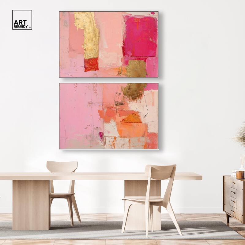 Petal Patchwork I Canvas Set of 2 by Art Remedy