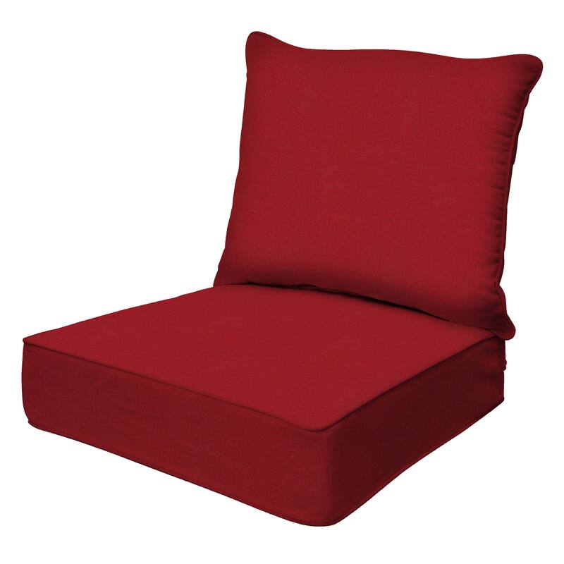 Outdoor Deep Seating Lounge Chair Cushion - Textured Solid Imperial Red