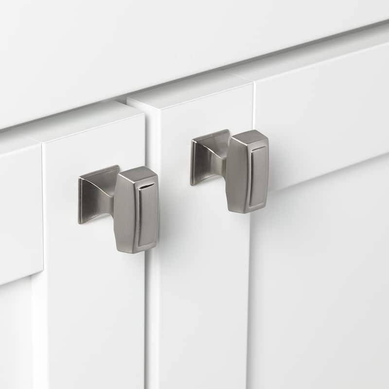 GlideRite Satin Nickel Rectangle Deco Cabinet Knob (Pack of 10 or 25)