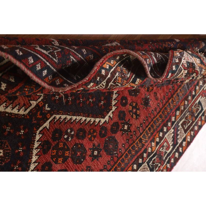 Qashqai Persian Vintage Area Rug Bedroom Handmade Wool Carpet - 4'5"x 6'11"