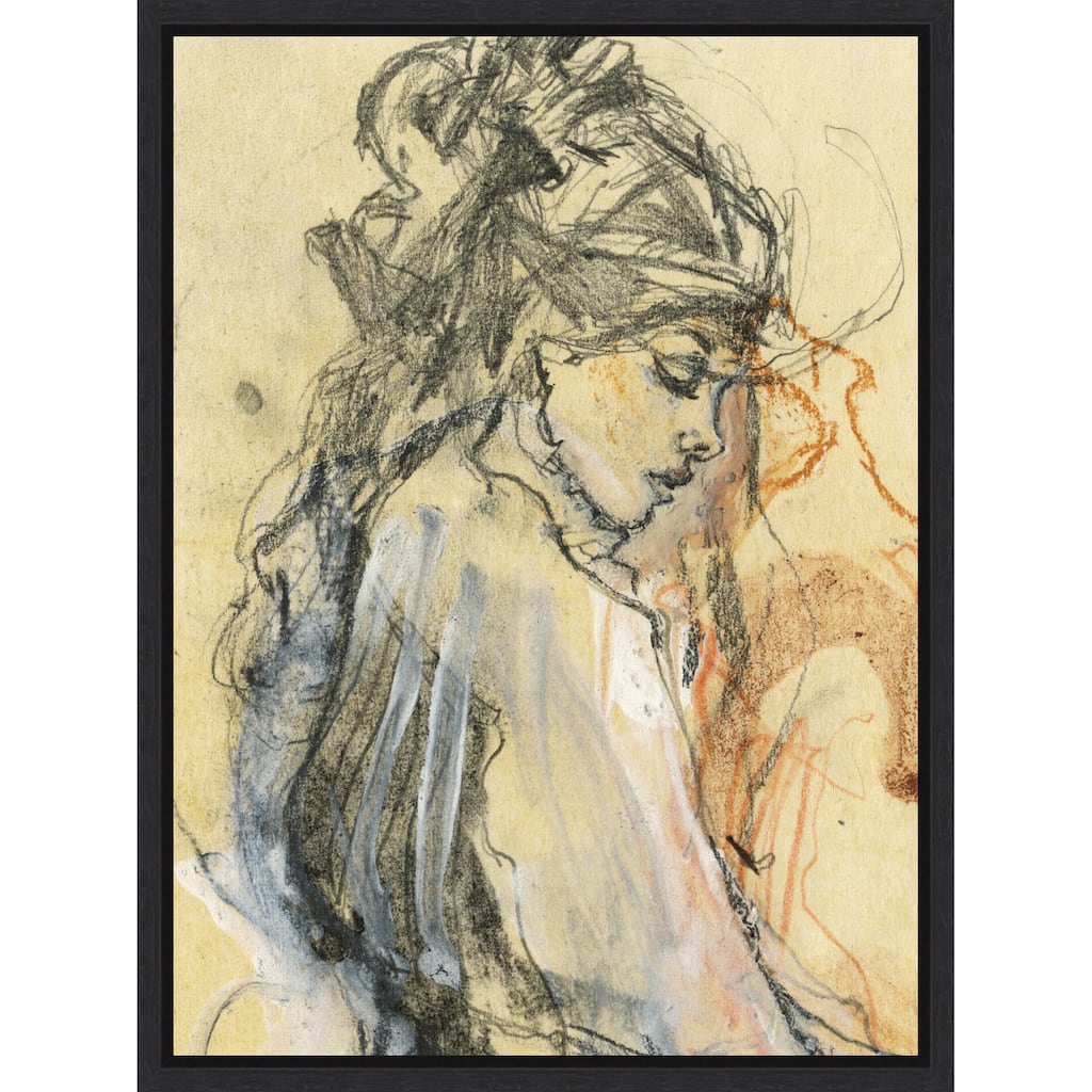 Emphasizing Fluid Lines And Textures by Ute Rathmann (18 x 24 in.), Framed Canvas Wall Art Print
