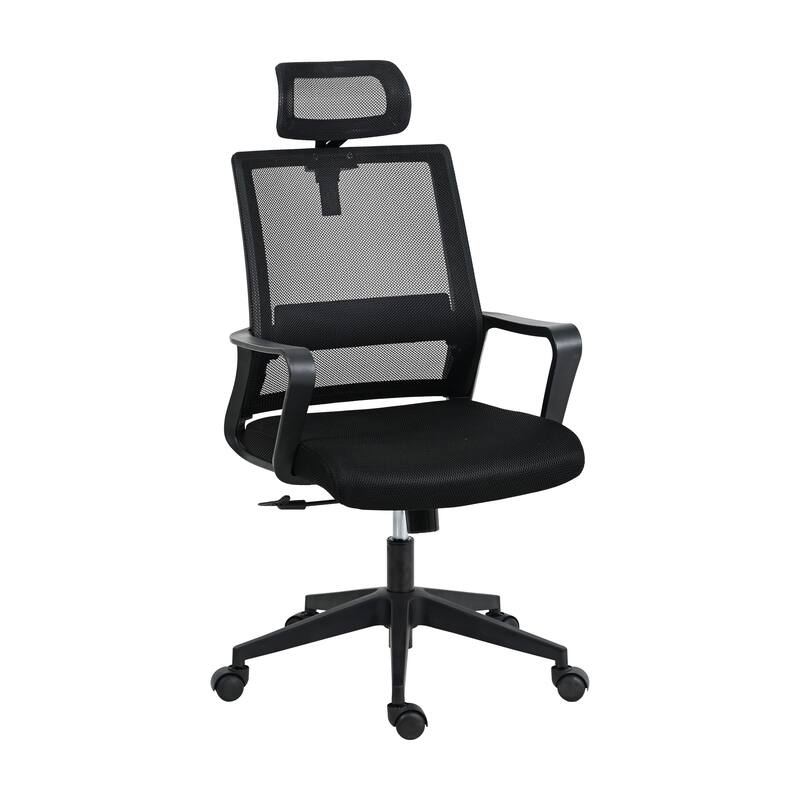 Modern Ergonomic Office Chair with Lumbar Support, Adjustable Headrest, Breathable Mesh Back and Non-Marking Casters