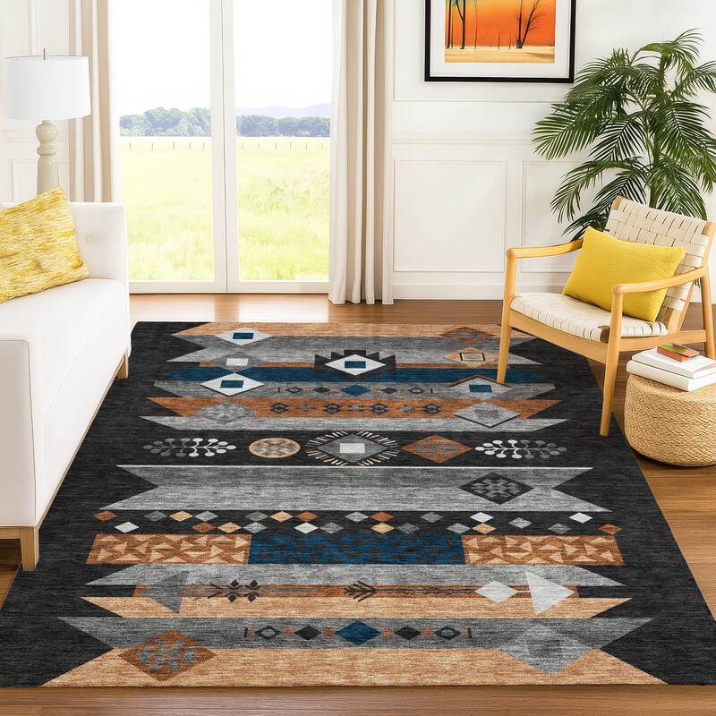 Machine Washable Indoor/ Outdoor Global Tuca Chantille Rug
