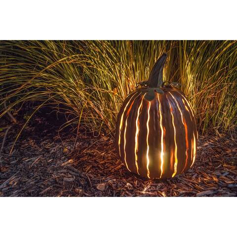 Desert Steel Orange Tall Pumpkin Luminary