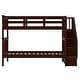 preview thumbnail 29 of 36, Contemporary Modern Style Twin Over Twin Bunk Bed with Storage Staircase,Solid Wood Bed with Full-Length Guardrail