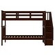 preview thumbnail 13 of 25, Twin-over-Twin Wood Bunk Bed with Storage Stairway and Headboard
