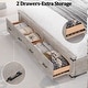preview thumbnail 42 of 53, Farmhouse Wood Bed Frame with 54" Tall Headboard, 2 Large Drawers
