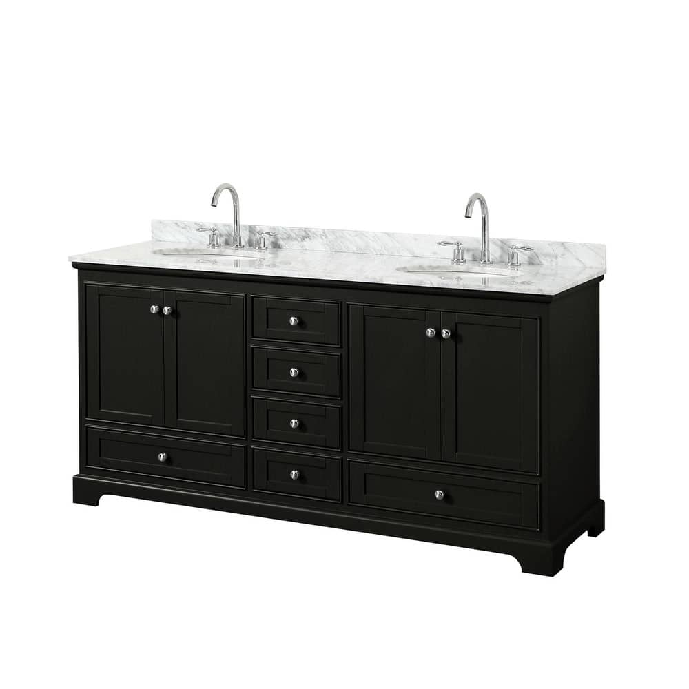 Wyndham Collection Deborah 72" Free Standing Double Vanity Set with