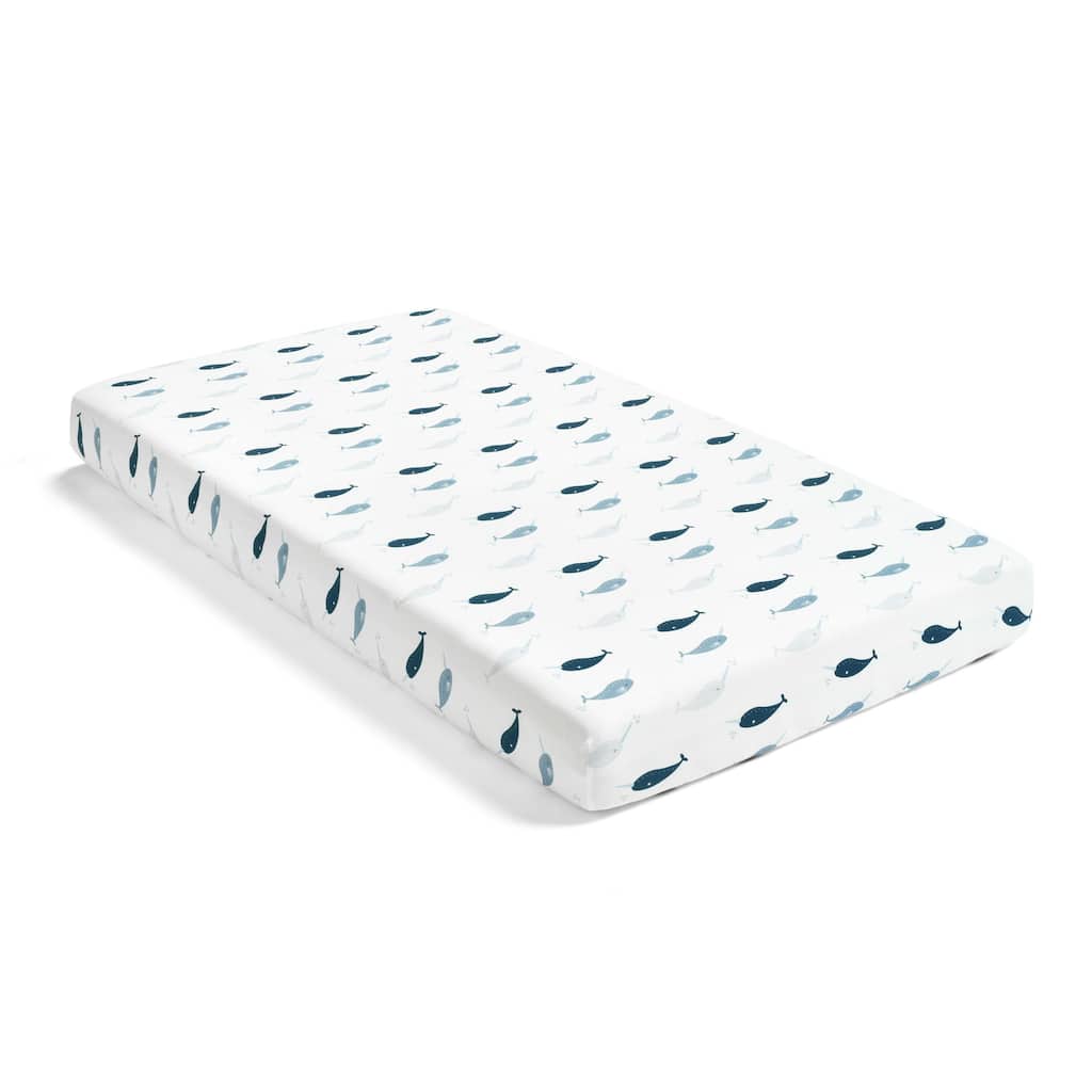 Hello Spud Narwhal Organic Cotton Fitted Crib Sheet - 52"x 28" x 9"