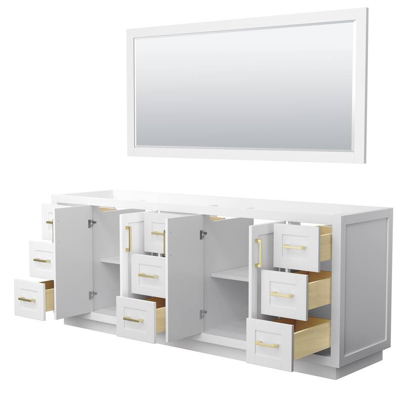 Miranda Double Bathroom Vanity Cabinet, 70-Inch Mirror
