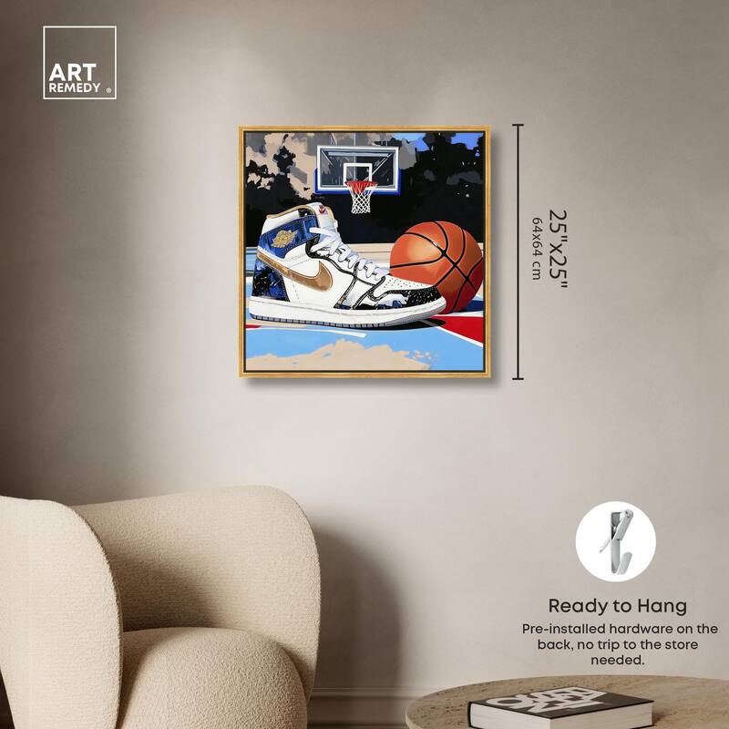 Basketball Court Blues Canvas by Art Remedy