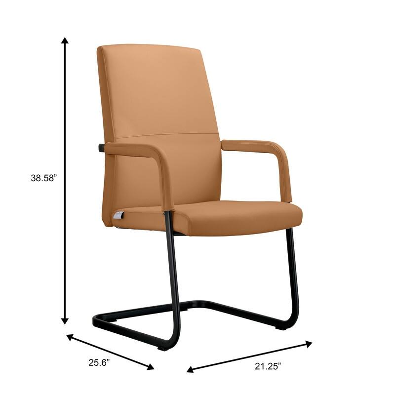Evander Padded Leather Office Chair with Aluminum Frame, Fixed Armrests, Sponge Cushion, Easy-Clean Design & Quick Assembly