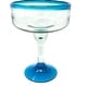 preview thumbnail 6 of 4, Dos Suenos Mexican Hand Blown Glass - Set of 4 Hand Blown Margarita Glasses (16 oz) with Aqua Blue Rims