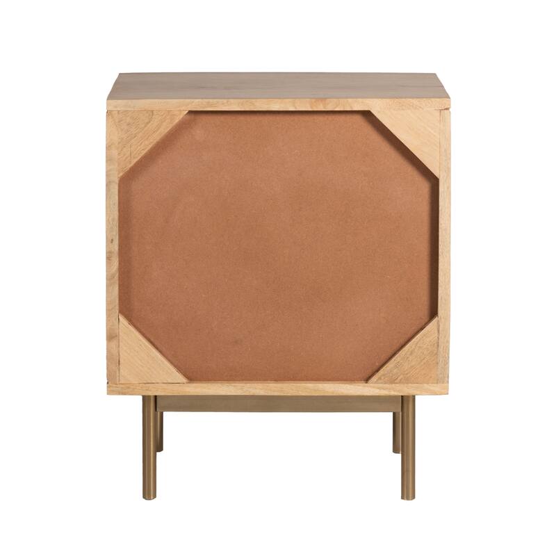 Curtis Solid Wood Two-Drawer Nightstand