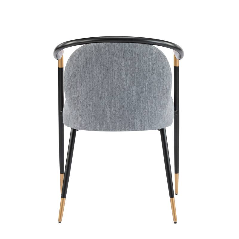 Roomfitters Modern Upholstered Dining Chair with Metal Frame, Elegant Curved Arm Design, Comfortable Accent Seating