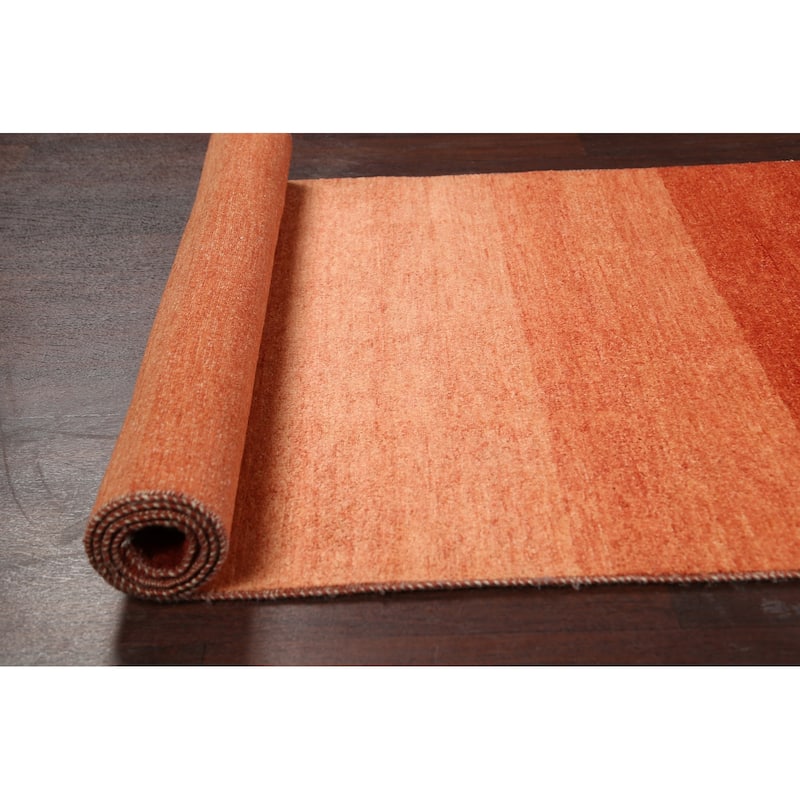 Contemporary Gabbeh Kashkoli Oriental Wool Runner Rug Hand-knotted - 3'2" x 15'7"