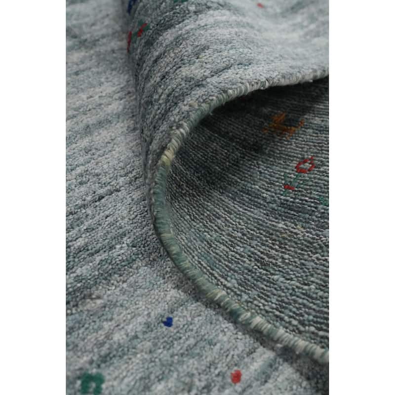 Hand Knotted Oriental Viscose Silk Carpet Tribal Animal Pictorial Greys & Charcoal Gabbeh Area Rug - 11' 8'' X 8' 7''