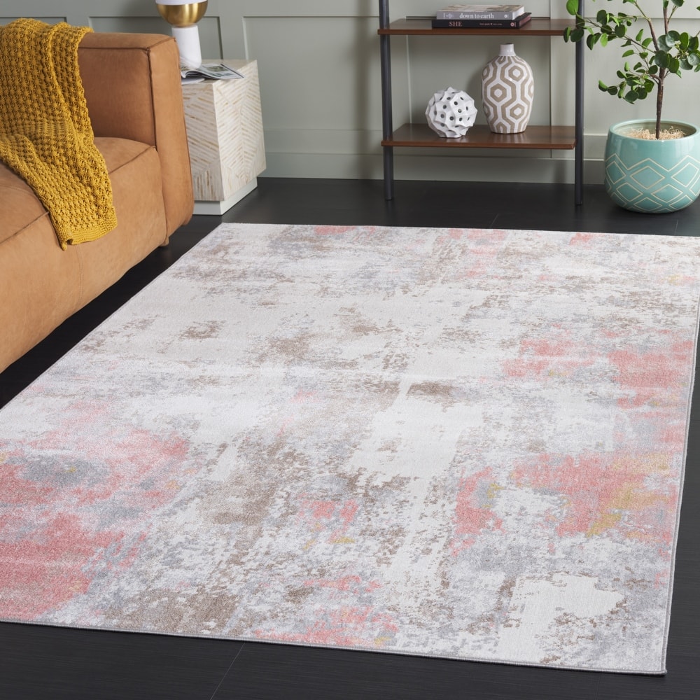 SAFAVIEH Bayside Machine Washable Drahusa Modern Abstract Rug