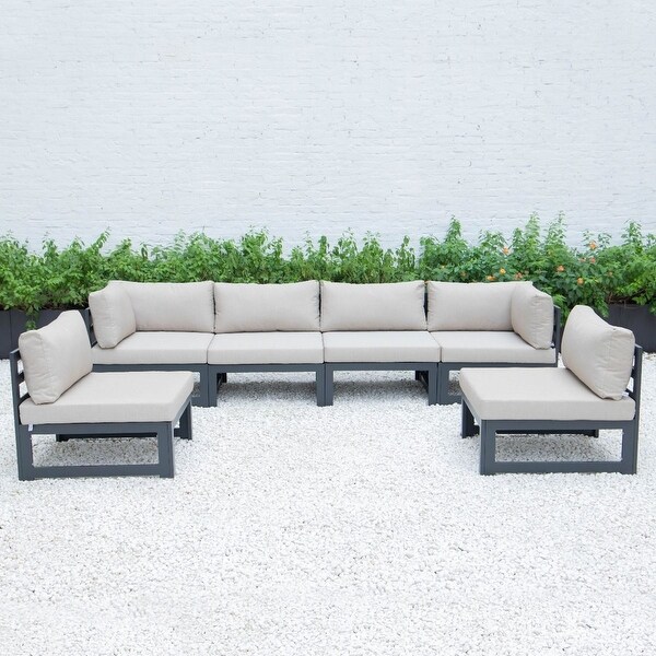 LeisureMod Chelsea 6-Piece Conversation Set Aluminum Sectional. Opens flyout.