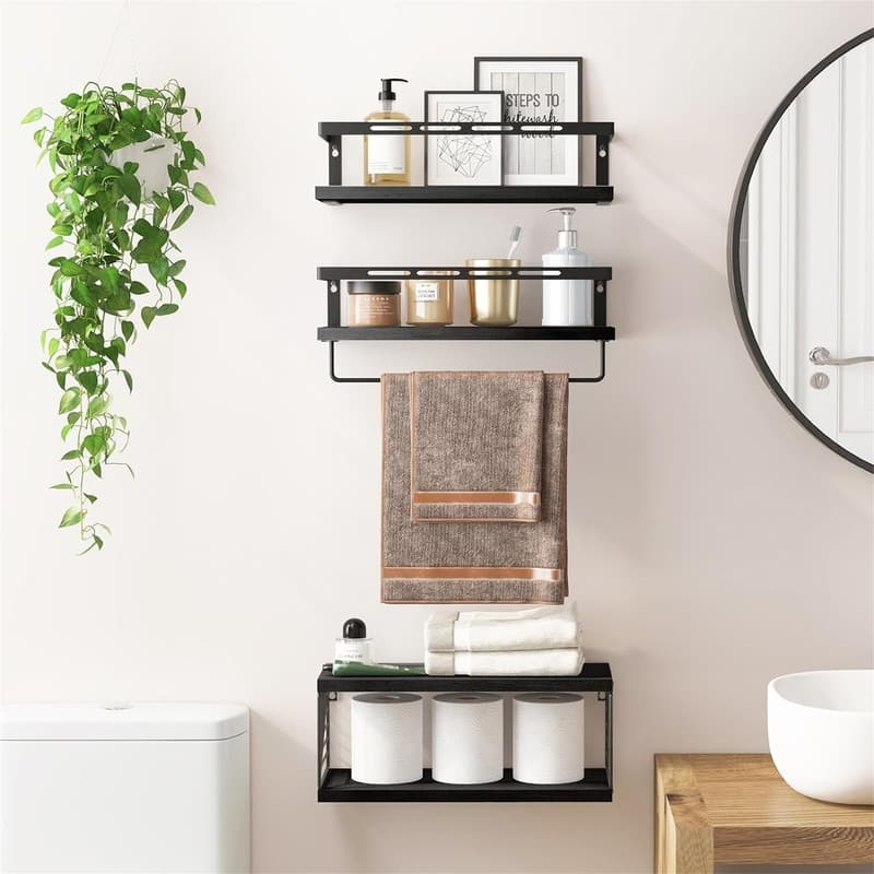 3+1 Tier Wall Mounted Bathroom - 5.9"D x 15.9"W x 0.6"H