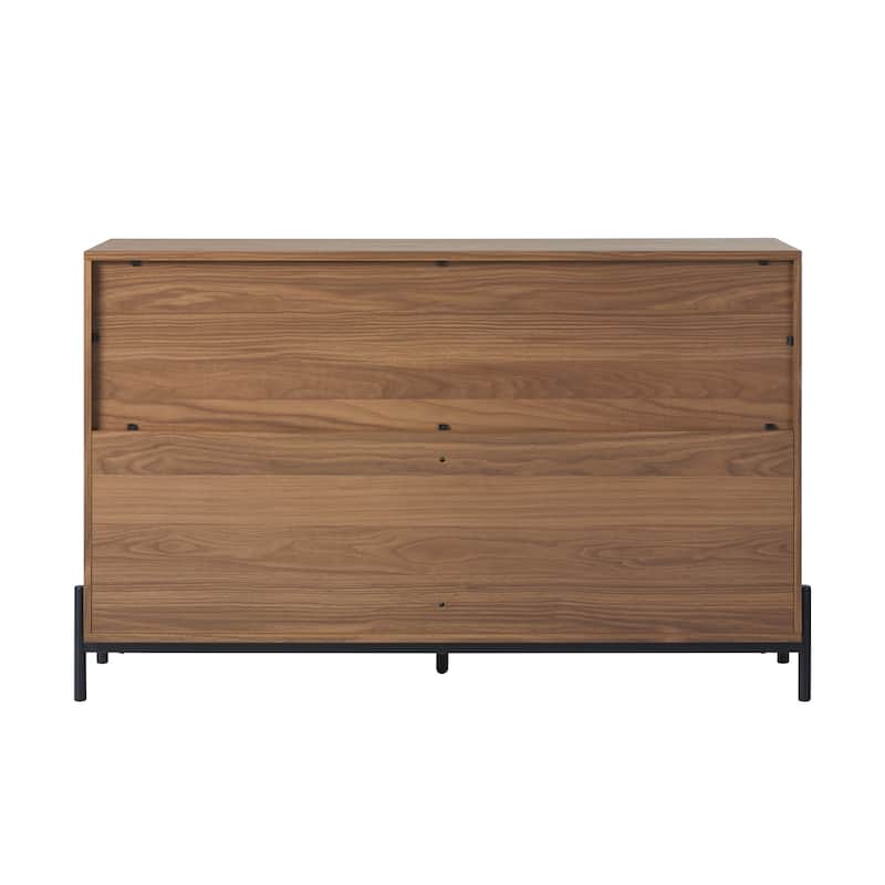 Walker Edison Six Drawer Chest with Reeded Drawer Fronts