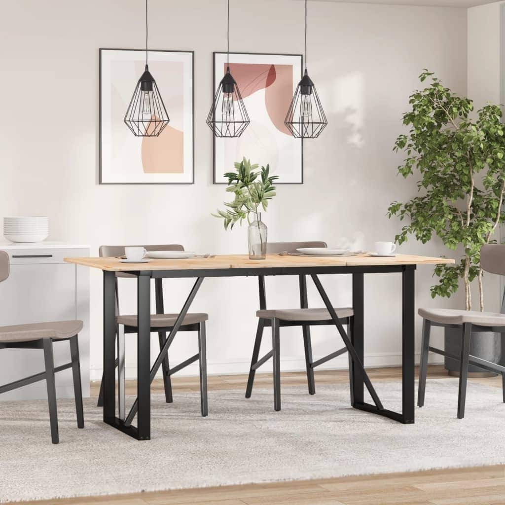 vidaXL Dining Table Leg Black Powder-Coated Steel - 55.1 x 23.6 x 28.7 in