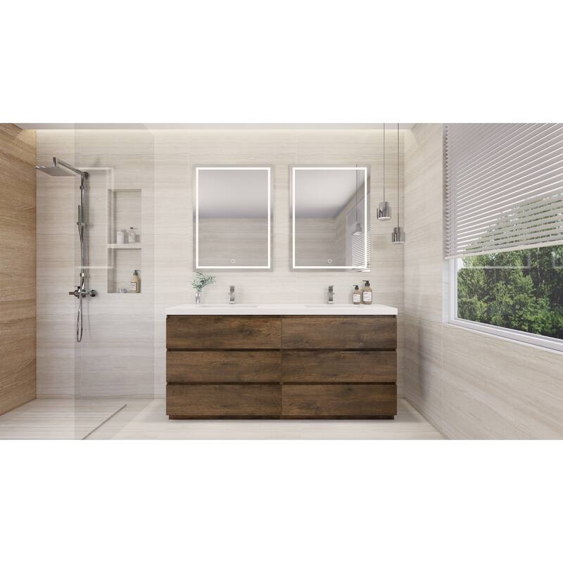 Aron 72'' Freestanding Vanity with Double Reinforced Acrylic Sink