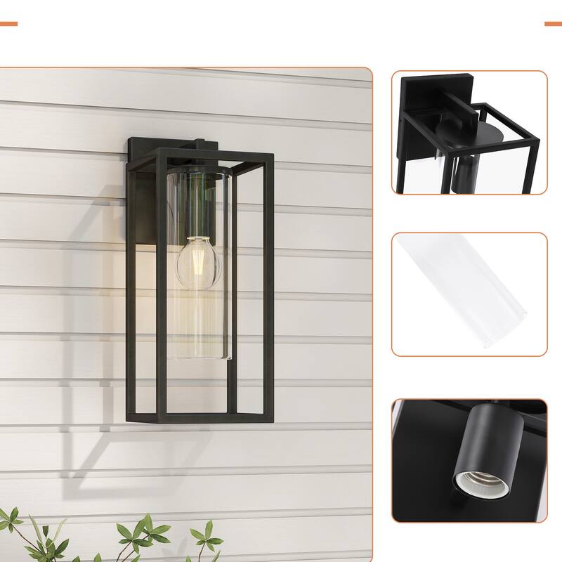 1-Light Outdoor Wall Lights, Outdoor Wall Lantern with Glass Shade