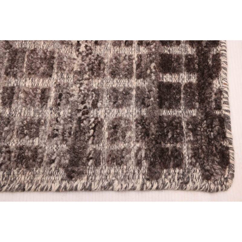 ECARPETGALLERY Hand-knotted Tangier Dark Grey Wool Rug - 5'2 x 7'8