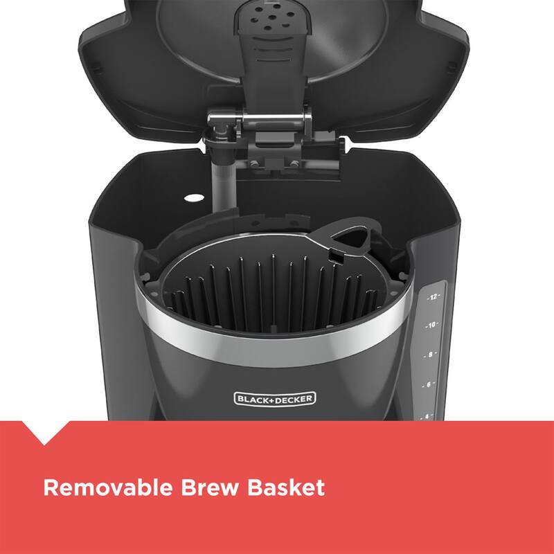 Black and Decker 12 Cup Programmable Coffee Maker in Gray