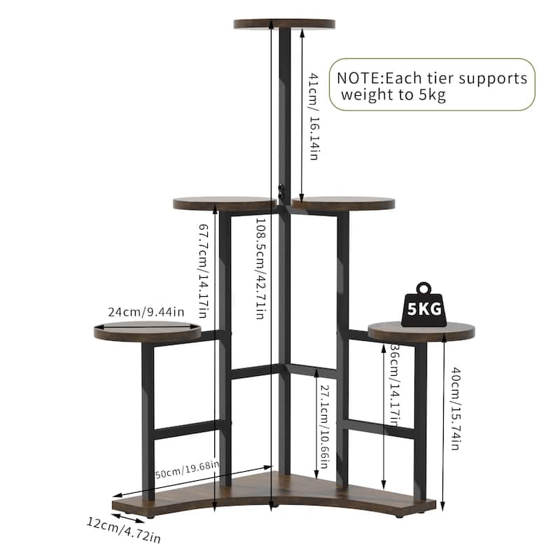 Tall Multiple Potted Corner Plant Stand Holder