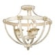 preview thumbnail 1 of 2, Golden Lighting Jules 3-light Semi-Flush Mount in Antique Ivory