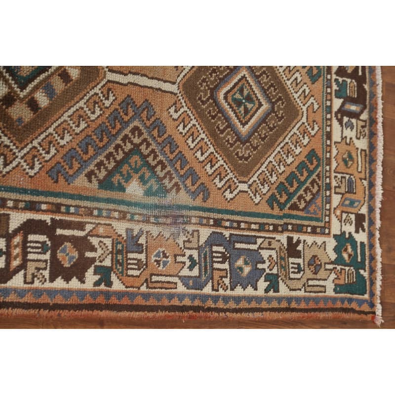 Peach Bakhtiari Persian Vintage Area Rug Hand-Knotted Wool Carpet - 4'5"x 7'3"